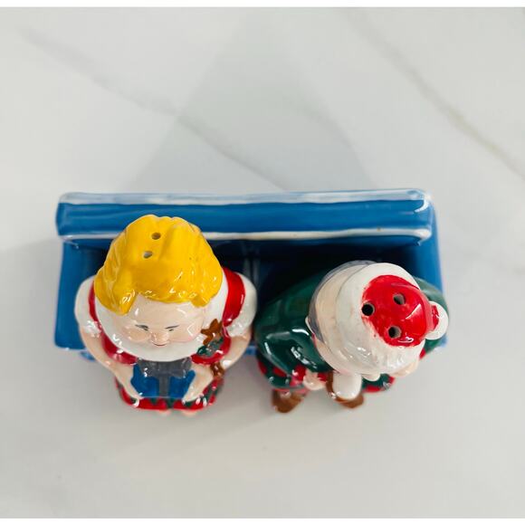 Christmas Salt & Pepper Set by Boston Warehouse Holiday Neighbors - Picture 2 of 9